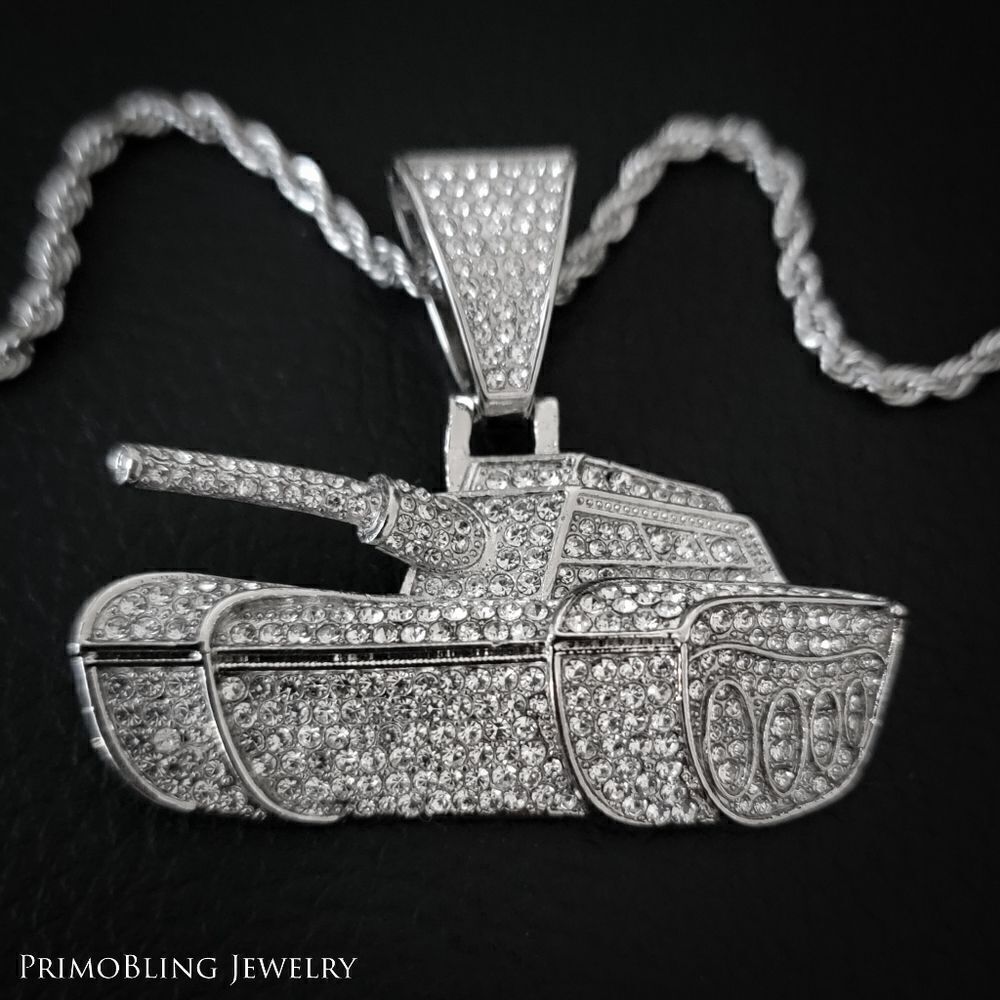 Silver Hip Hop Tank Necklace